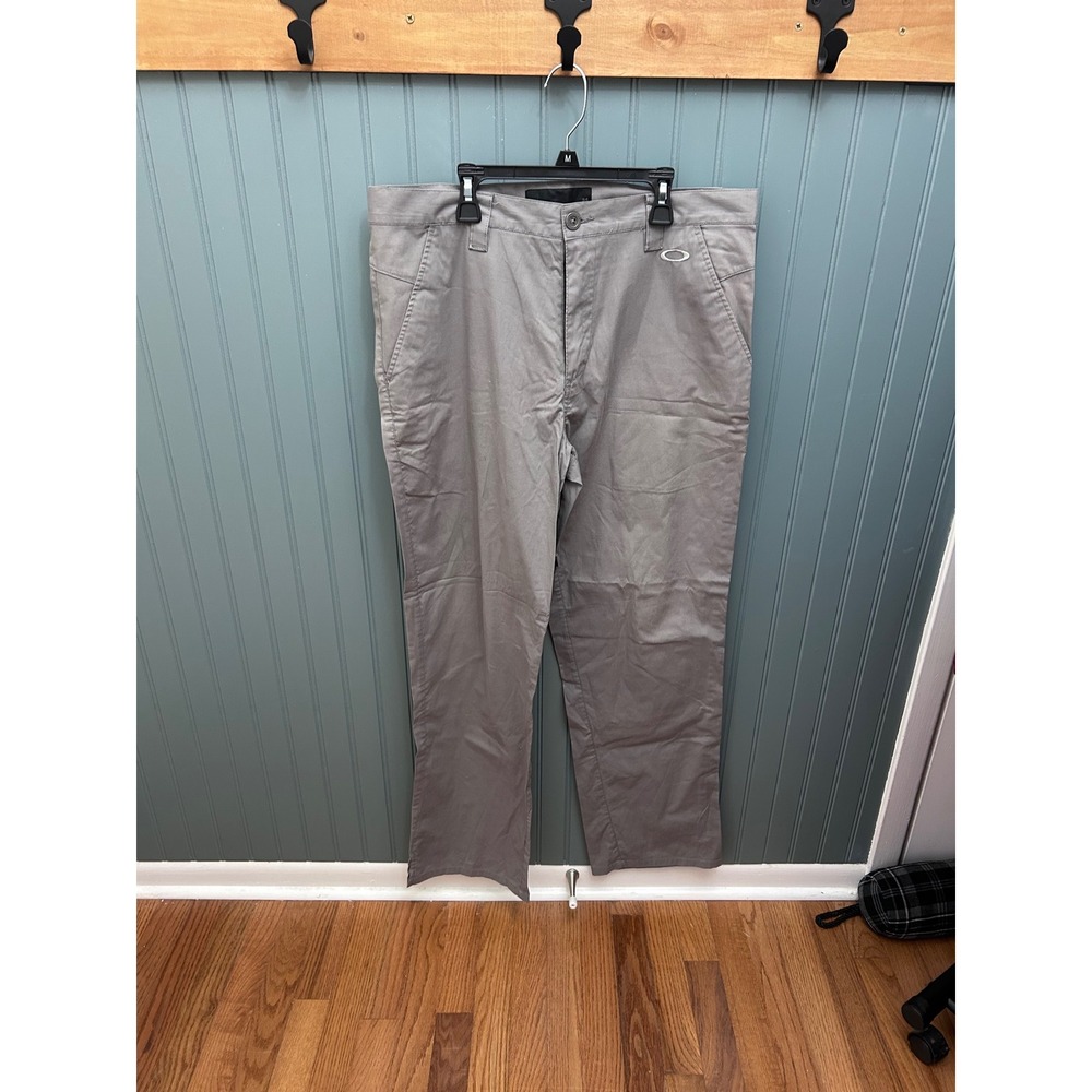 Oakley Mens Grey Straight Leg Casual Chino Trousers Pants Size 34 RN96548